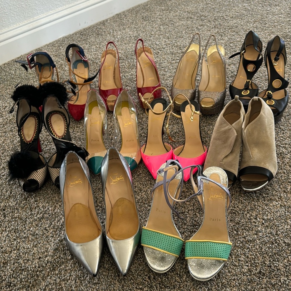 8 pairs of louboutins